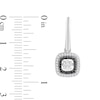 Unstoppable Love™ 1/3 CT. T.W. Black Enhanced and White Diamond Cushion Frame Drop Earrings in 10K White Gold
