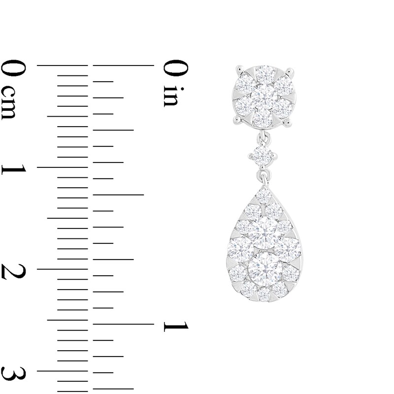 Main Image 2 of 2 CT. T.W. Composite Diamond Pear-Shaped Drop Earrings in 14K White Gold
