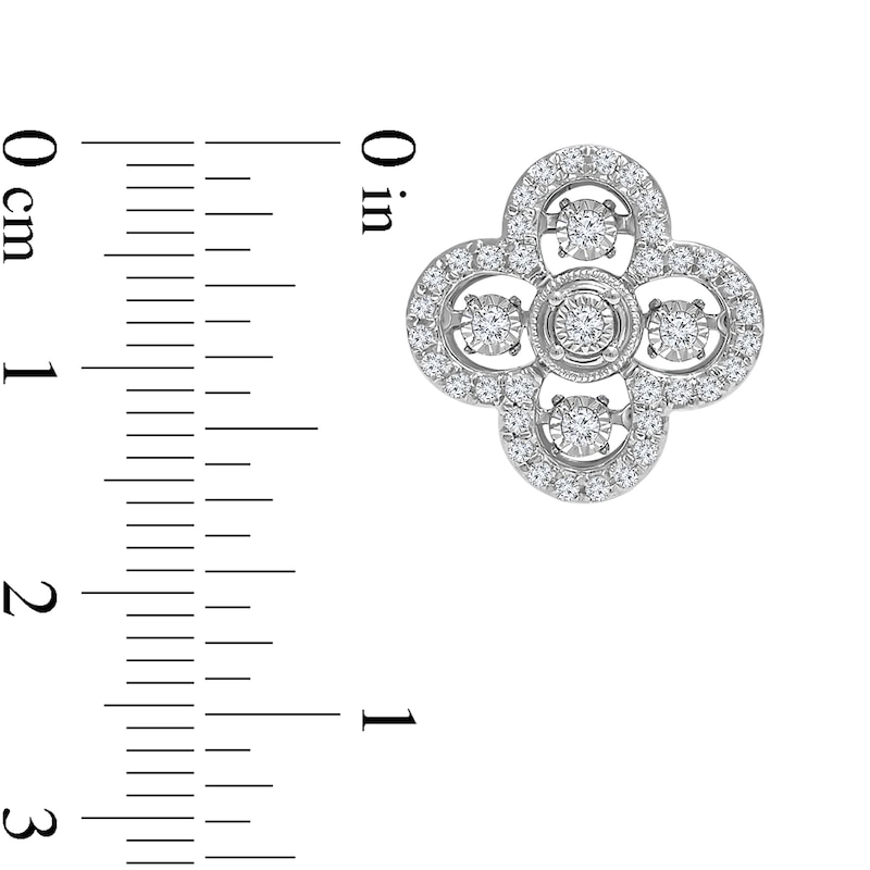 0.50 CT. T.W. Diamond Clover Stud Earrings in 10K White Gold