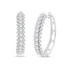 Thumbnail Image 1 of 1 CT. T.W. Diamond Hoop Earrings in 14K White Gold