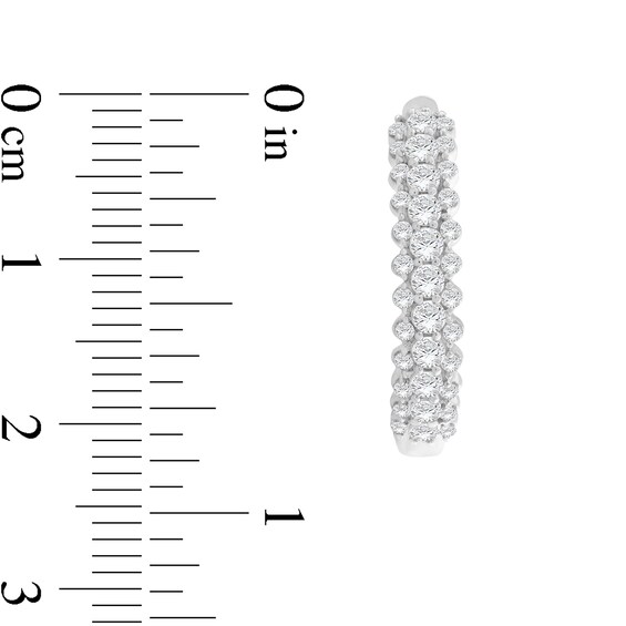 1 CT. T.W. Diamond Hoop Earrings in 14K White Gold 1 CT. T.W. Diamond Hoop Earrings in 14K White Gold