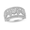 Thumbnail Image 1 of 1/2 CT. T.W. Diamond Flower Band in 10K White Gold