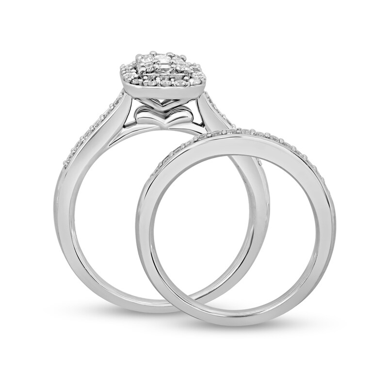 Main Image 3 of 5/8 CT. T.W. Composite Diamond Cushion Frame Engagement Ring in 10K White Gold