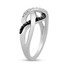Thumbnail Image 2 of 1/4 CT. T.W. Black Enhanced and White Diamond Swirl Ring in Sterling Silver - Size 7