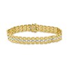 Thumbnail Image 2 of 1/2 CT. T.W. Diamond Panther Link Bracelet in Sterling Silver with 14K Gold Plate - 8.5"