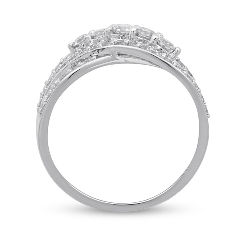 1 CT. T.W. Diamond Swirl Ring in 10K White Gold