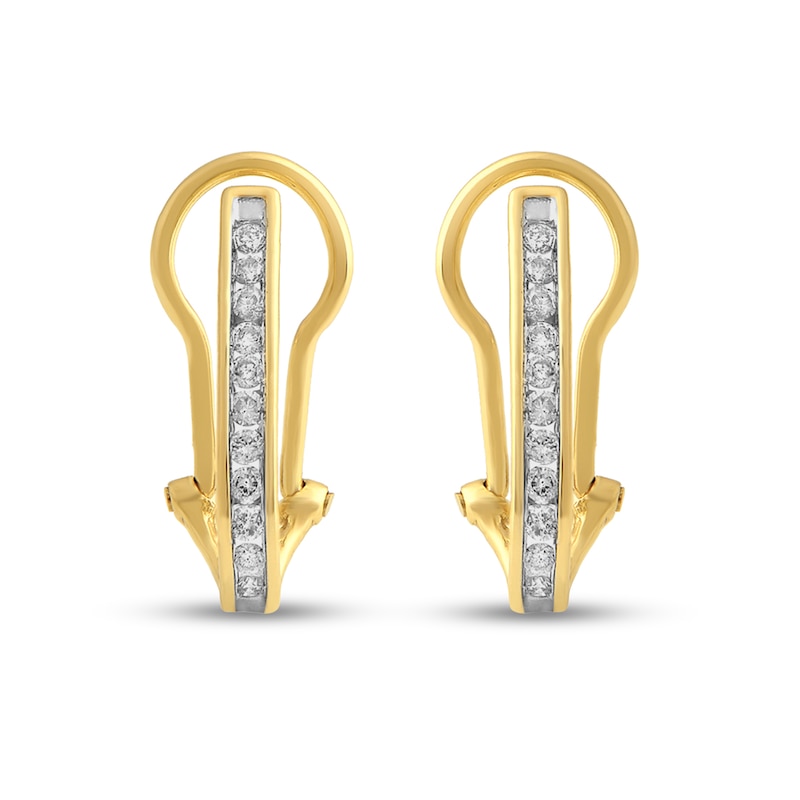 1/4 CT. T.W. Diamond Hoop Earrings in 10K Gold