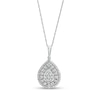 Thumbnail Image 1 of 1/2 CT. T.W. Pear-Shaped Multi-Diamond Double Frame Pendant in 10K White Gold