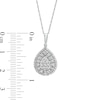 Thumbnail Image 3 of 1/2 CT. T.W. Pear-Shaped Multi-Diamond Double Frame Pendant in 10K White Gold