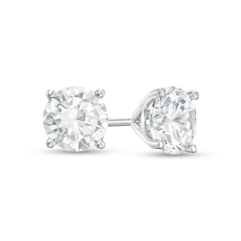 Main Image 1 of 1-1/4 CT. T.W. Diamond Solitaire Stud Earrings in 14K White Gold (J/I3)