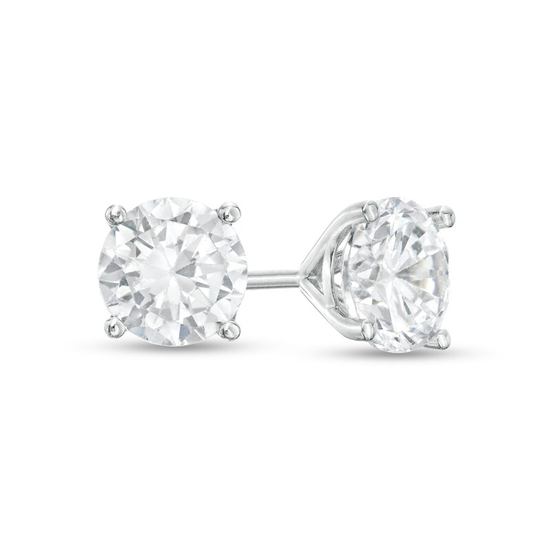 1-1/4 CT. T.W. Diamond Solitaire Stud Earrings in 14K White Gold (J/I3 ...