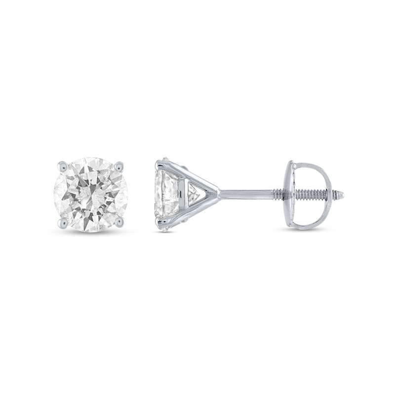 1-1/4 CT. T.W. Diamond Solitaire Stud Earrings in 14K White Gold (J/I3)