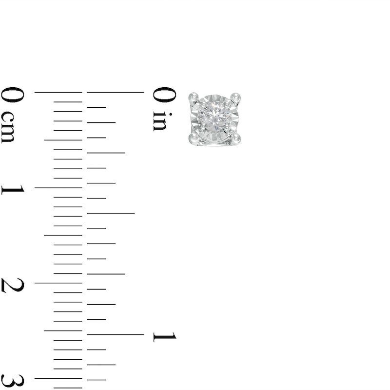 Main Image 2 of 1/5 CT. T.W. Diamond Solitaire Cushion-Shaped Stud Earrings in Sterling Silver (J/I3)