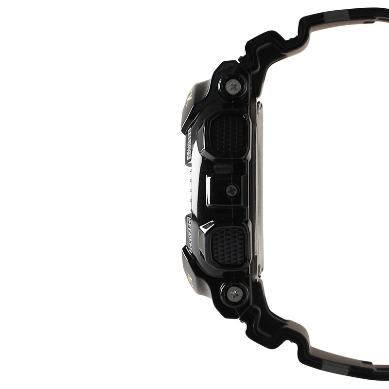 Main Image 2 of Men's Casio G-Shock Classic Black Resin Strap Watch with Gold-Tone Dial (Model: GD100GB-1CS)
