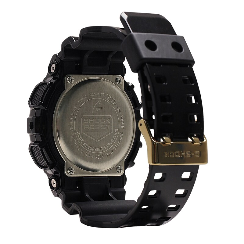 Main Image 3 of Men's Casio G-Shock Classic Black Resin Strap Watch with Gold-Tone Dial (Model: GD100GB-1CS)
