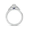 Thumbnail Image 3 of Vera Wang Love Collection 5/8 CT. T.W. Emerald-Cut Diamond Double Frame Engagement Ring in 14K White Gold