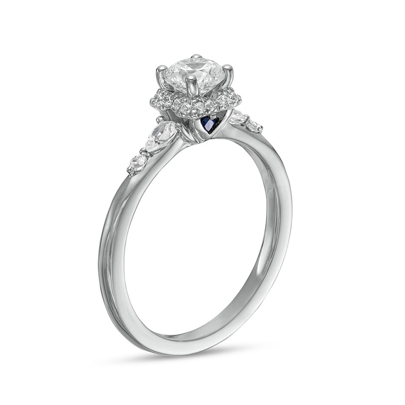 Vera Wang Love Collection 3/4 CT. T.W. Diamond Clover-Shaped Frame Engagement Ring in 14K White Gold