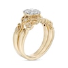 Thumbnail Image 3 of 1/3 CT. T.W. Diamond Frame Vine-Shank Vintage-Style Interlocking Bridal Set in 10K Gold