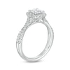 Thumbnail Image 3 of 1 CT. T.W. Certified Princess-Cut Diamond Frame Crossover Shank Engagement Ring in Platinum (I/SI2)