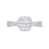 Thumbnail Image 4 of 1 CT. T.W. Certified Princess-Cut Diamond Frame Crossover Shank Engagement Ring in Platinum (I/SI2)