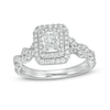 Thumbnail Image 1 of 1-1/2 CT. T.W. Certified Radiant-Cut Diamond Frame Braided Shank Engagement Ring in Platinum (I/SI2)