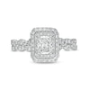 Thumbnail Image 4 of 1-1/2 CT. T.W. Certified Radiant-Cut Diamond Frame Braided Shank Engagement Ring in Platinum (I/SI2)