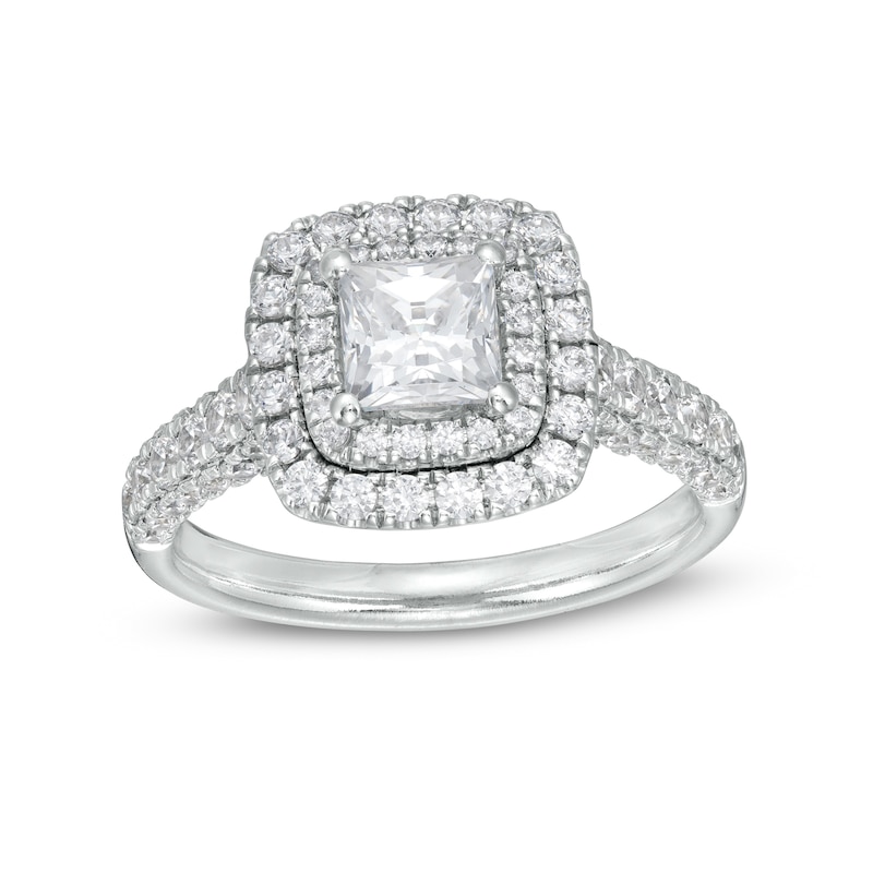 Main Image 1 of 2 CT. T.W. Certified Princess-Cut Diamond Frame Engagement Ring in Platinum (I/SI2)