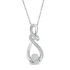 Thumbnail Image 0 of Diamond Accent Double Row Infinity Loop Pendant in Sterling Silver