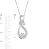 Thumbnail Image 2 of Diamond Accent Double Row Infinity Loop Pendant in Sterling Silver