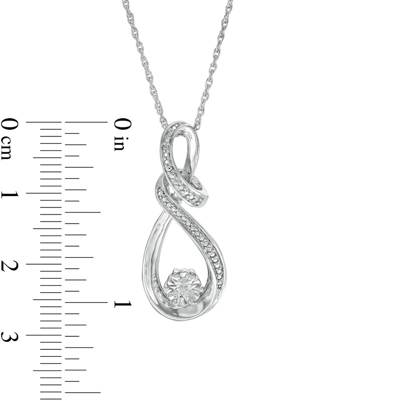 Main Image 2 of Diamond Accent Double Row Infinity Loop Pendant in Sterling Silver