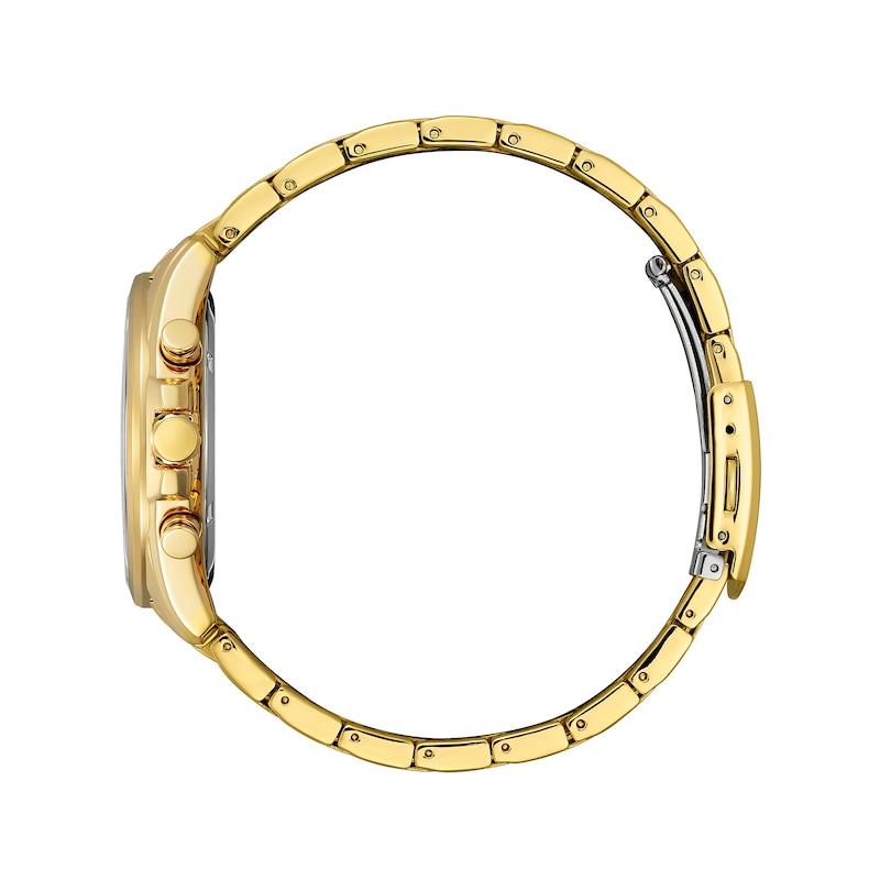 Main Image 2 of Men's Citizen Eco-Drive® Gold-Tone Chronograph Watch with Black Dial (Model: AT2132-53E)