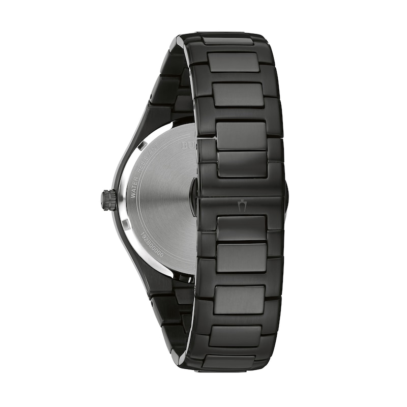 Main Image 3 of Men's Exclusive Bulova Diamond Accent Black IP Chronograph Watch with Black Dial (Model: 98D173)