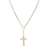 Thumbnail Image 1 of Diamond-Cut Cross Drop and Paper Clip Link "Y" Necklace in 10K Gold