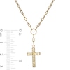 Thumbnail Image 3 of Diamond-Cut Cross Drop and Paper Clip Link "Y" Necklace in 10K Gold