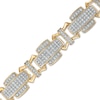 Thumbnail Image 0 of Men's 1-1/2 CT. T.W. Diamond Layered Cross Link Bracelet in 10K Gold
