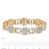 Thumbnail Image 3 of Men's 1-1/2 CT. T.W. Diamond Layered Cross Link Bracelet in 10K Gold