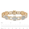 Thumbnail Image 2 of Men's 1-1/2 CT. T.W. Diamond Layered Cross Link Bracelet in 10K Gold