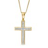 Thumbnail Image 1 of Men's 1/2 CT. T.W. Diamond Cross Pendant in 10K Gold - 22"