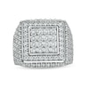 Thumbnail Image 1 of Men's 4 CT. T.W. Square Composite Diamond Double Frame Ring in 10K White Gold