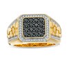 Thumbnail Image 0 of Men's 1 CT. T.W. Black Enhanced and White Octagonal Composite Diamond Frame Double Row Nugget Ring in 10K Gold