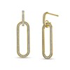 Thumbnail Image 1 of Glitter Enamel Paper Clip Drop Earrings in 14K Gold