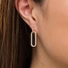 Thumbnail Image 2 of Glitter Enamel Paper Clip Drop Earrings in 14K Gold