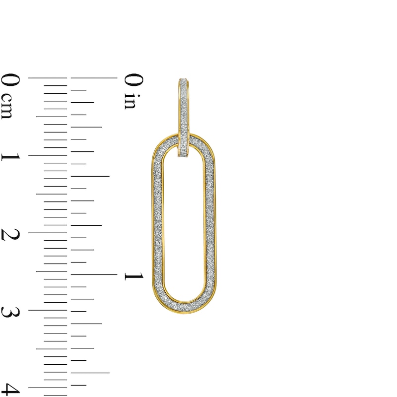 Main Image 3 of Glitter Enamel Paper Clip Drop Earrings in 14K Gold