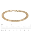 Thumbnail Image 3 of 6.0mm Interwoven Double Link Chain Bracelet in Hollow 10K Gold - 7.5"
