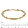 Thumbnail Image 3 of 6.0mm Interwoven Double Link Chain Bracelet in Hollow 10K Gold - 7.5"