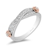 Thumbnail Image 1 of Enchanted Disney Belle 1/3 CT. Diamond Twist Anniversary Band in 14K Two-Tone Gold