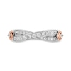 Thumbnail Image 4 of Enchanted Disney Belle 1/3 CT. Diamond Twist Anniversary Band in 14K Two-Tone Gold