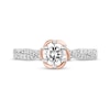 Thumbnail Image 4 of Enchanted Disney Belle 1 CT. T.W. Diamond Scallop Edge Twist Shank Engagement Ring in 14K Two-Tone Gold