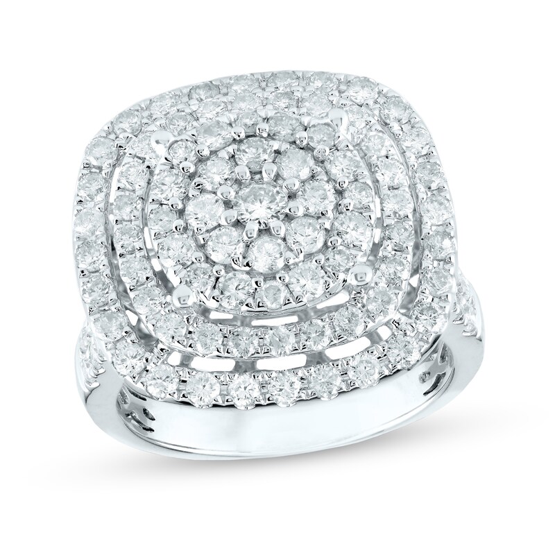 Main Image 1 of 2 CT. T.W. Composite Cushion-Shaped Diamond Double Frame Engagement Ring in 14K White Gold