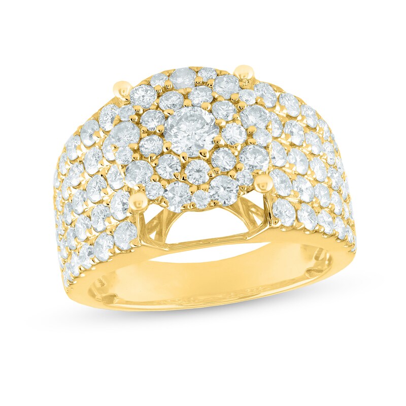 2-1/2 CT. T.W. Composite Diamond Multi-Row Engagement Ring in 14K Gold